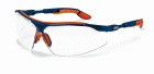UVEX 9160 I-VO védőszemüveg. Futurisztikus forma, cserélhető látómező, kék-narancs kerettel, víztiszta lencse 