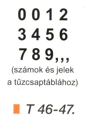 Tüzcsap számok ívben (4 cm) t 47