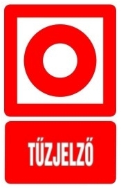 Tűzjelző helyét jelölő, után világítós tűzvédelmi öntapadós tábla