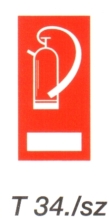 Tüzoltó készülék helyét jelölö tábla t 34./sz