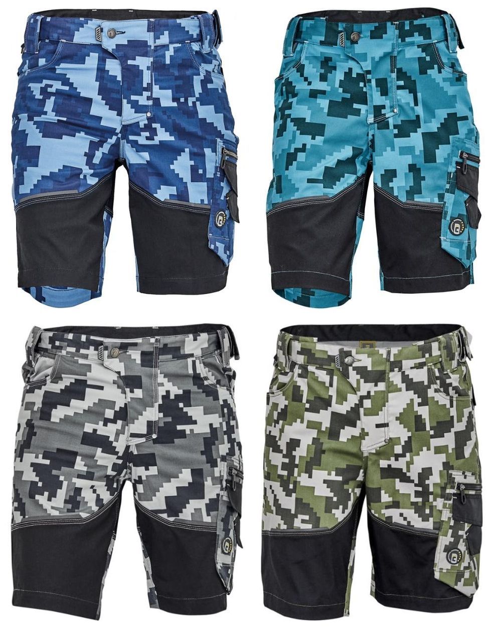 C0357000841058__NEURUM CAMOUFLAGE rugalmas rövidnadrág sok zsebbel - több színben