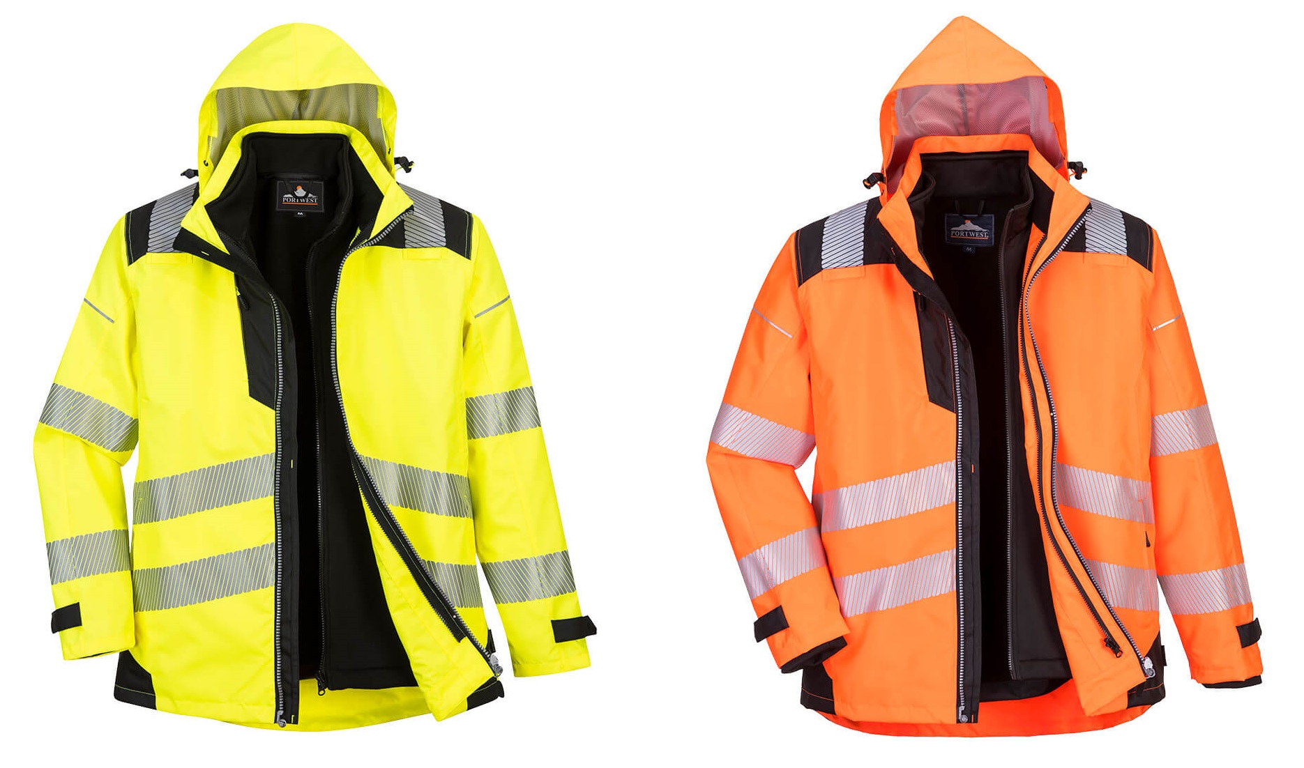 PW3 Hi-Vis 3-in-1 kabát - Sárga/Narancs