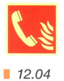 Tűzbejelentő telefon helyét jelölő után világítós tábla 12.04