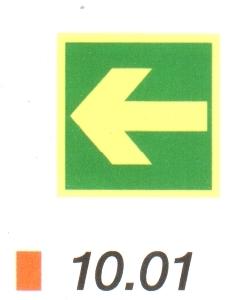Irányt mutató nyíl (zöld) után világítós tábla 10.01