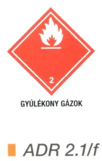 Gyúlékony gázok ADR 2.1/f