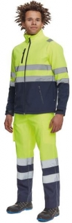 GRANADA HV SOFTSHELL KABÁT, ÚJ , Hi-Vis férfi kabát,  láthatósági csík